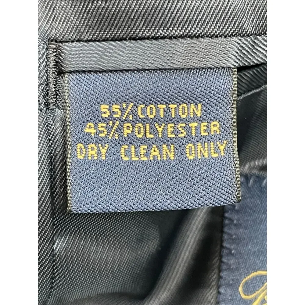 Brooks‎ Brothers Blazer Mens 38R Navy Blue Cotton Blend 3-Button Suit Jacket